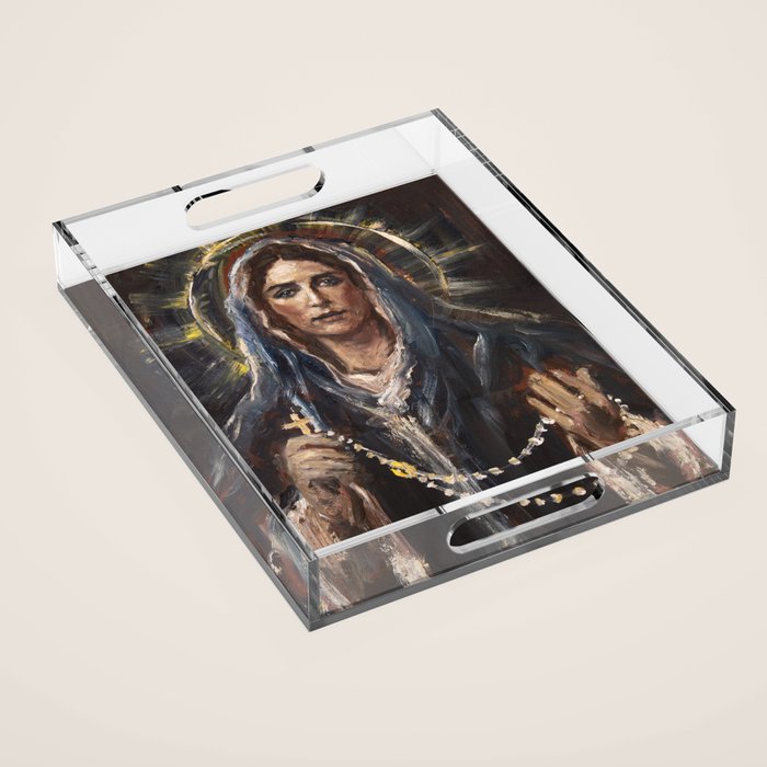 Mother of the Holy Rosary Acrylic Tray Gallery Image 1