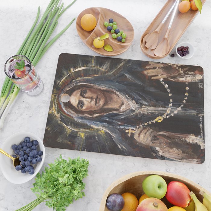 Mother of the Holy Rosary Cutting Board Gallery Image 2