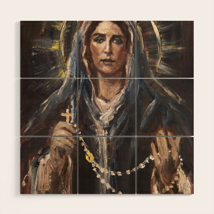 Mother of the Holy Rosary Wood Wall Art Gallery Image 1
