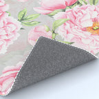 Hygge Blush Pink Peonies Pattern On Gray Rug Gallery Image 4