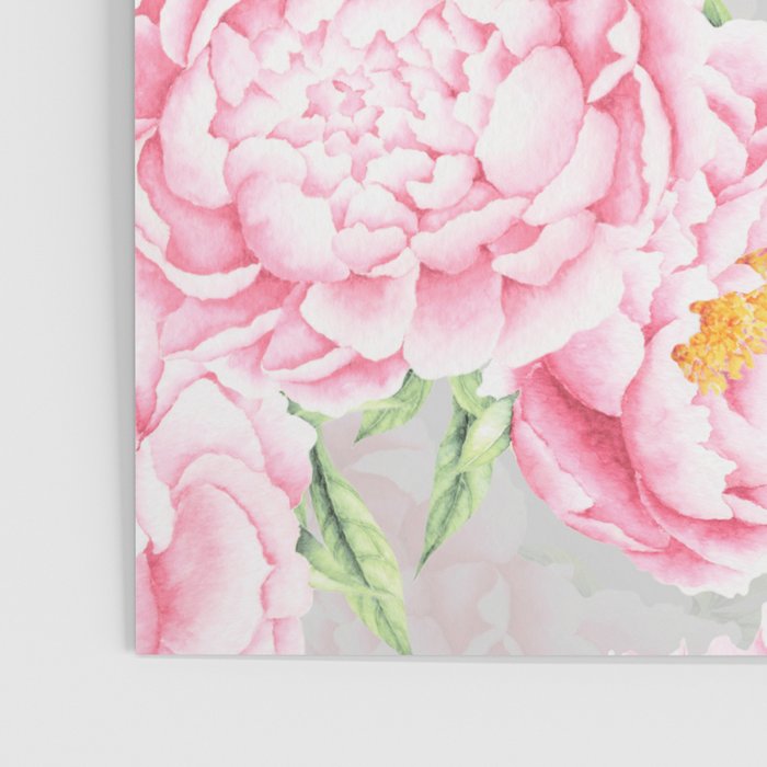 Hygge Blush Pink Peonies Pattern On Gray Poster Gallery Image 3