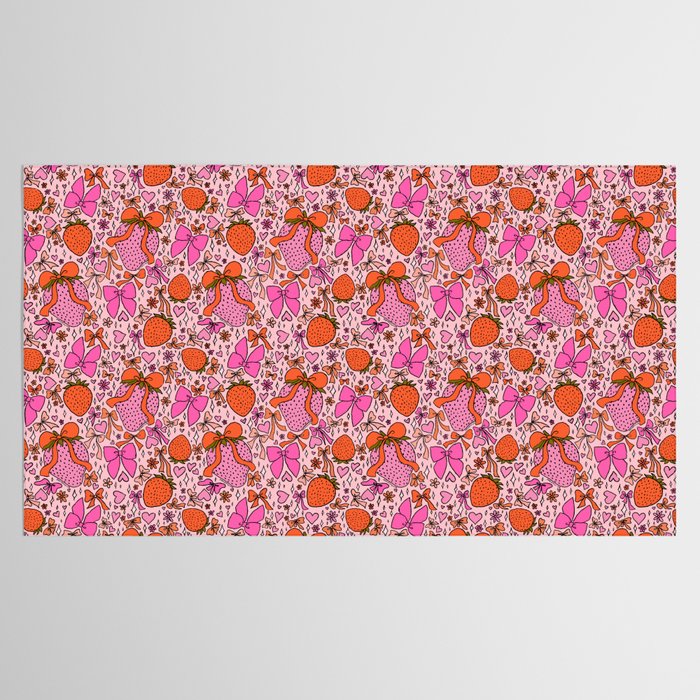 Strawberries and Bows Print Tablecloth Gallery Image 2
