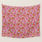 Strawberries and Bows Print Wall Tapestry Gallery Image 4