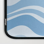 Retro Modern Liquid Swirl Abstract Pattern in Muted Blue Laptop Sleeve Gallery Image 3