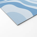 Retro Modern Liquid Swirl Abstract Pattern in Muted Blue Welcome Mat Gallery Image 2