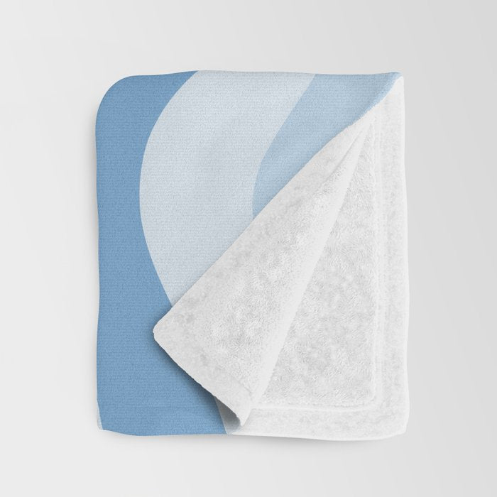 Retro Modern Liquid Swirl Abstract Pattern in Muted Blue Throw Blanket Gallery Image 3