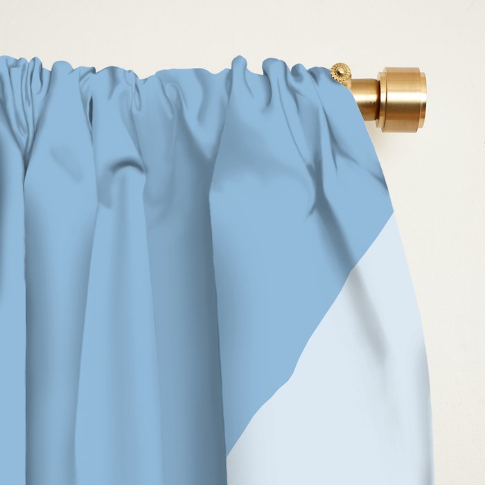 Retro Modern Liquid Swirl Abstract Pattern in Muted Blue Window Curtain Gallery Image 2