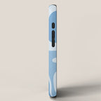Retro Modern Liquid Swirl Abstract Pattern in Muted Blue iPhone Case Gallery Image 2