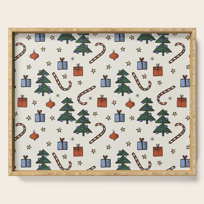 Christmas Pattern #1 Serving Tray Gallery Image 1