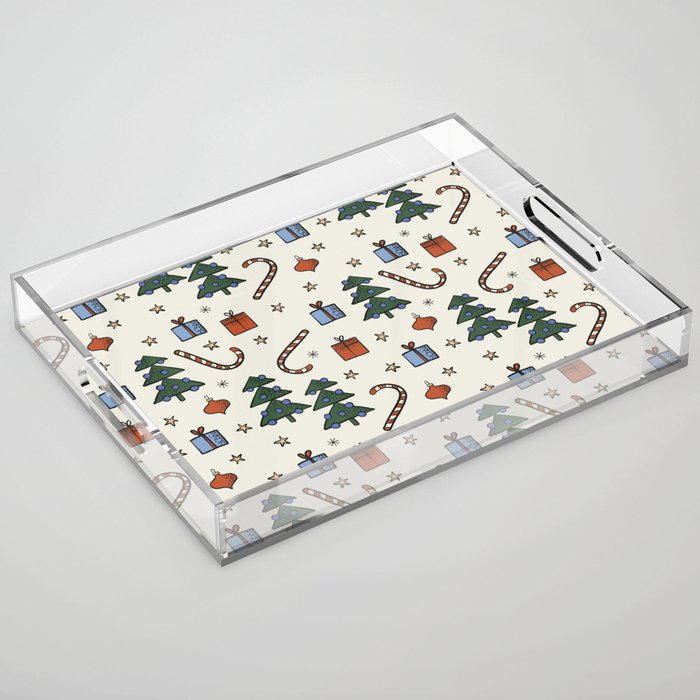 Christmas Pattern #1 Acrylic Tray Gallery Image 1