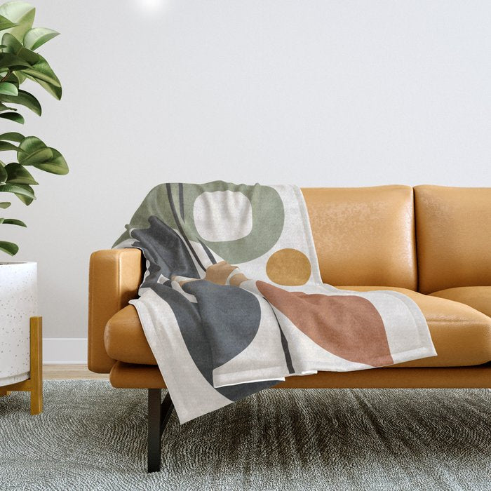 Modern Abstract Shapes 12 Throw Blanket Gallery Image 1