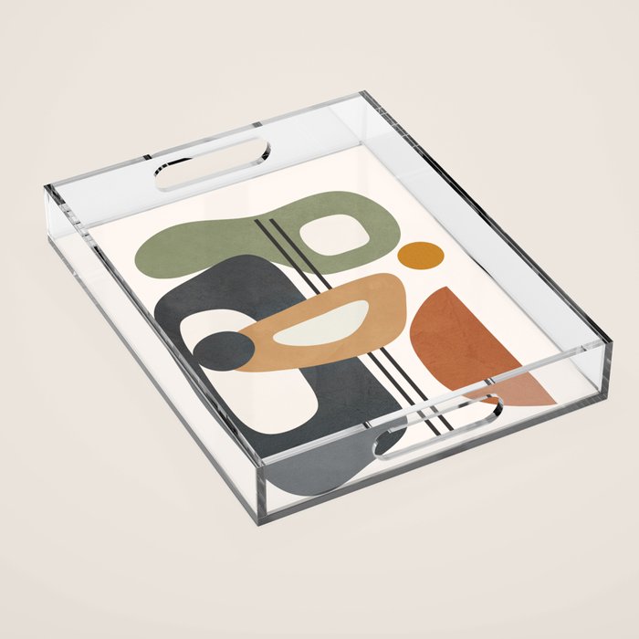Modern Abstract Shapes 12 Acrylic Tray Gallery Image 1