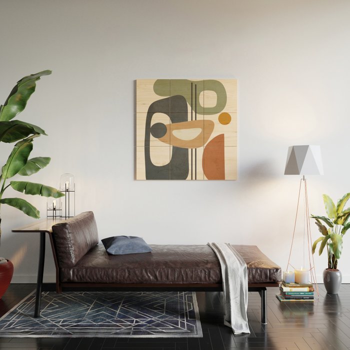 Modern Abstract Shapes 12 Wood Wall Art Gallery Image 2