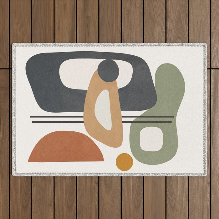 Modern Abstract Shapes 12 Outdoor Rug Gallery Image 1