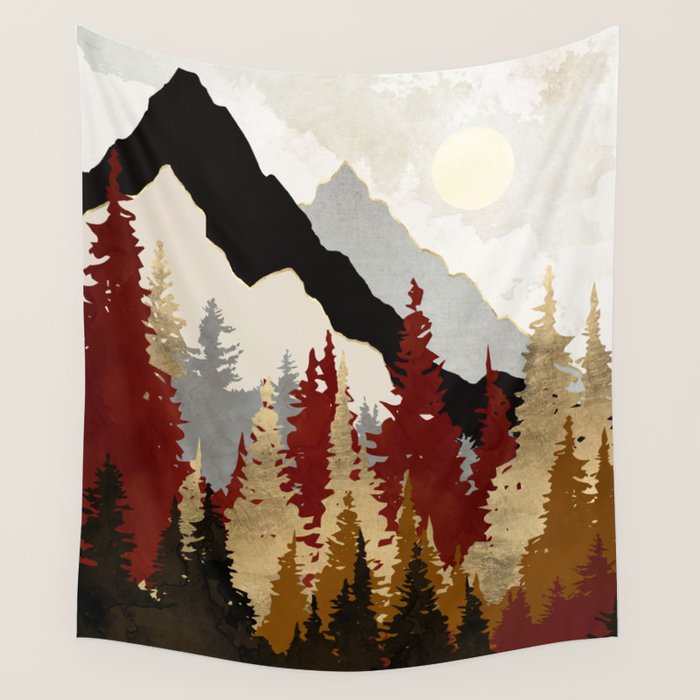 Autumn Trees Wall Tapestry Gallery Image 4