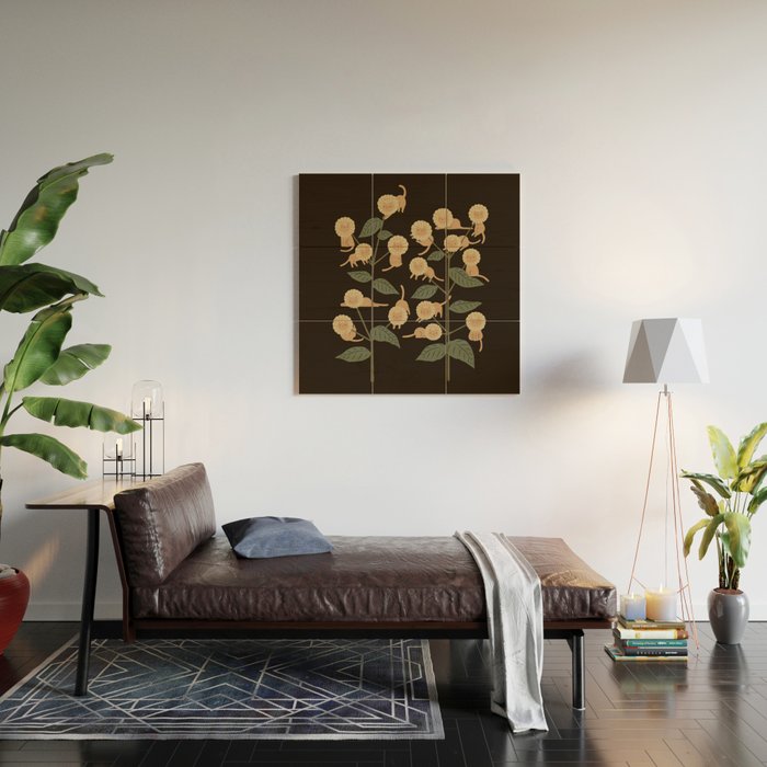 Cat and Plant 7: Catmouflage 2 Wood Wall Art Gallery Image 2