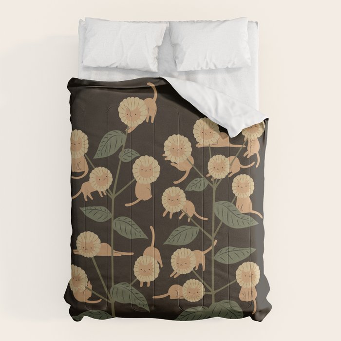 Cat and Plant 7: Catmouflage 2 Comforter Gallery Image 6