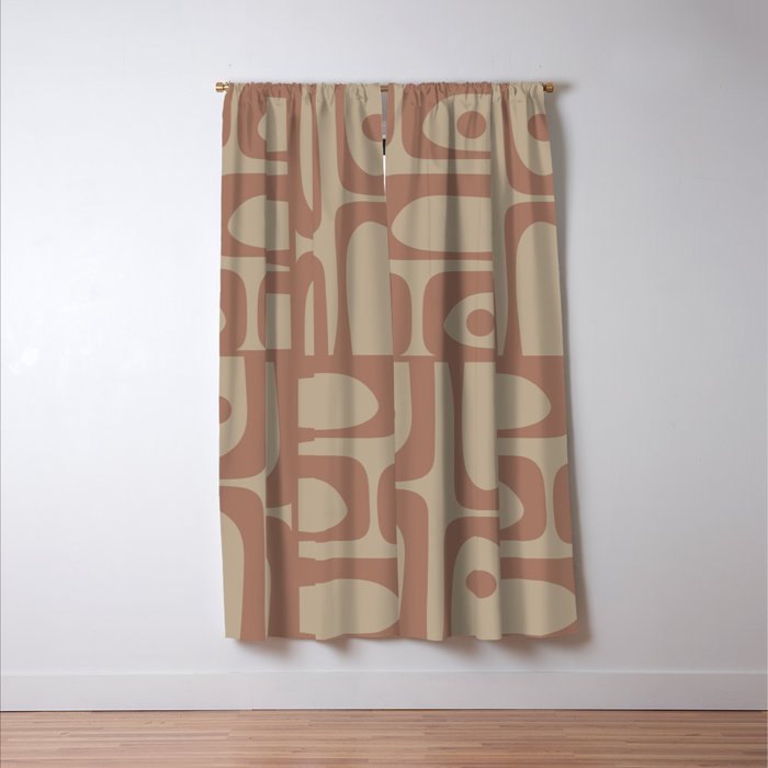 Mid Century Modern Piquet 12 Inspired by PANTONE 17 1230 Color of the Year Mocha Mousse Window Curtain Gallery Image 3