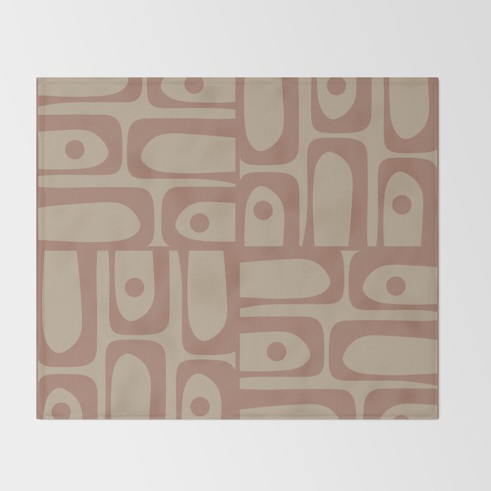 Mid Century Modern Piquet 12 Inspired by PANTONE 17 1230 Color of the Year Mocha Mousse Throw Blanket Gallery Image 2