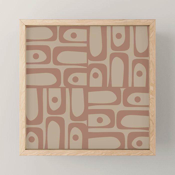 Mid Century Modern Piquet 12 Inspired by PANTONE 17 1230 Color of the Year Mocha Mousse Mini Art Print Gallery Image 1