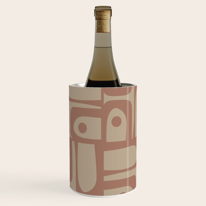 Mid Century Modern Piquet 12 Inspired by PANTONE 17 1230 Color of the Year Mocha Mousse Wine Chiller Gallery Image 1