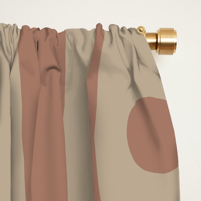 Mid Century Modern Piquet 12 Inspired by PANTONE 17 1230 Color of the Year Mocha Mousse Window Curtain Gallery Image 2