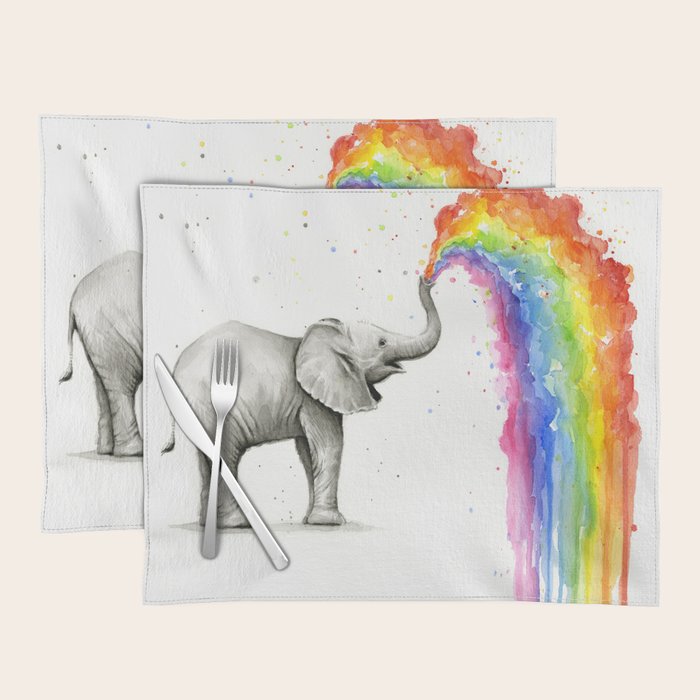 Rainbow Baby Elephant Placemat Gallery Image 1