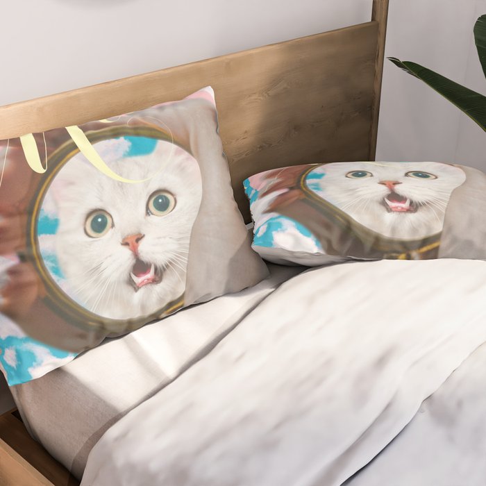 Meow // Cat Transformation Pillow Sham Gallery Image 2