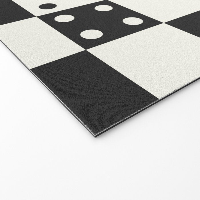 Checkered Dice Pattern (Creamy Milk & Dark Charcoal Color Palette) Welcome Mat Gallery Image 2