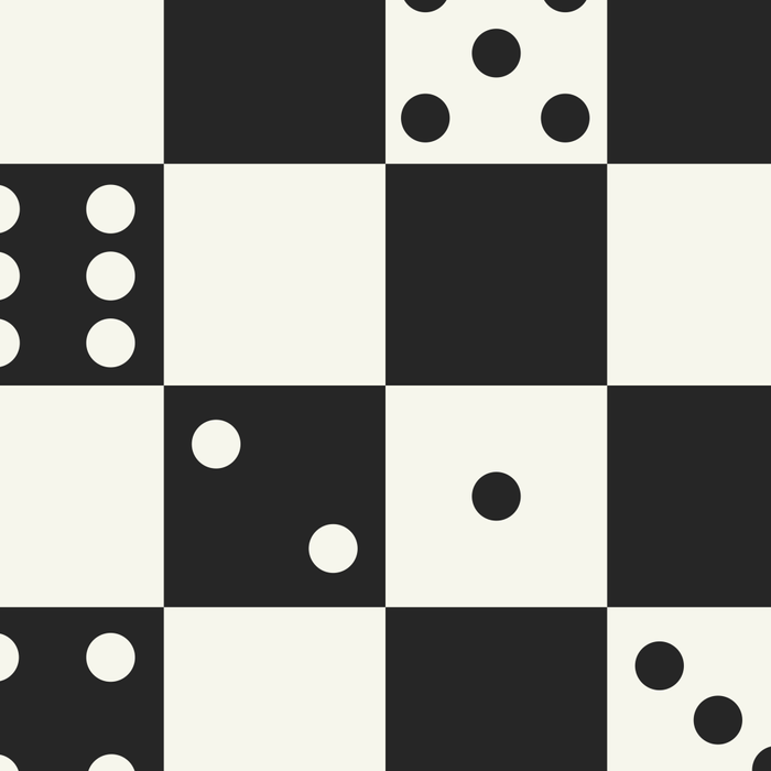 Checkered Dice Pattern (Creamy Milk & Dark Charcoal Color Palette) Coffee Mug Gallery Image 2