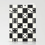 Checkered Dice Pattern (Creamy Milk & Dark Charcoal Color Palette) Stationery Card Gallery Image 2