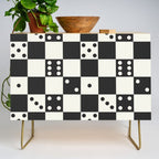 Checkered Dice Pattern (Creamy Milk & Dark Charcoal Color Palette) Credenza Gallery Image 1
