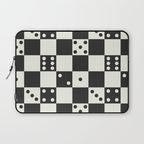 Checkered Dice Pattern (Creamy Milk & Dark Charcoal Color Palette) Laptop Sleeve Gallery Image 1