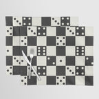 Checkered Dice Pattern (Creamy Milk & Dark Charcoal Color Palette) Placemat Gallery Image 1
