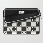 Checkered Dice Pattern (Creamy Milk & Dark Charcoal Color Palette) Laptop Sleeve Gallery Image 2