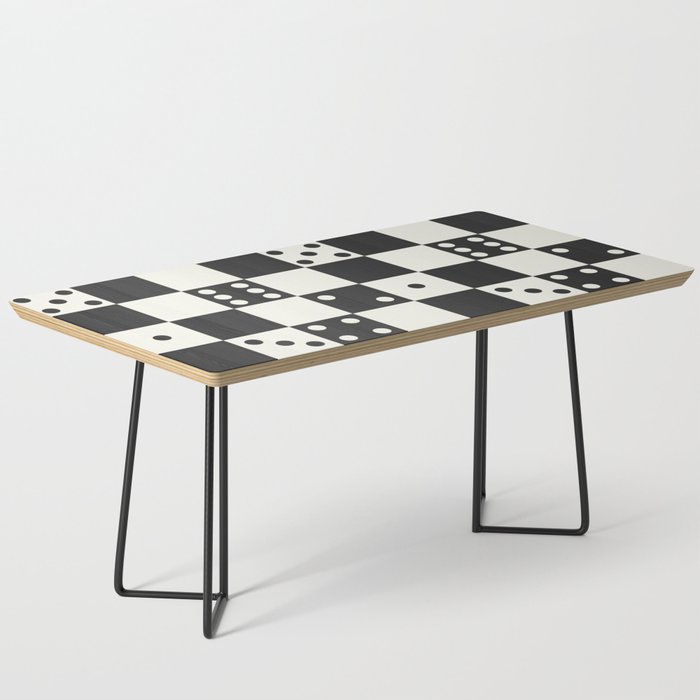 Checkered Dice Pattern (Creamy Milk & Dark Charcoal Color Palette) Coffee Table Gallery Image 1