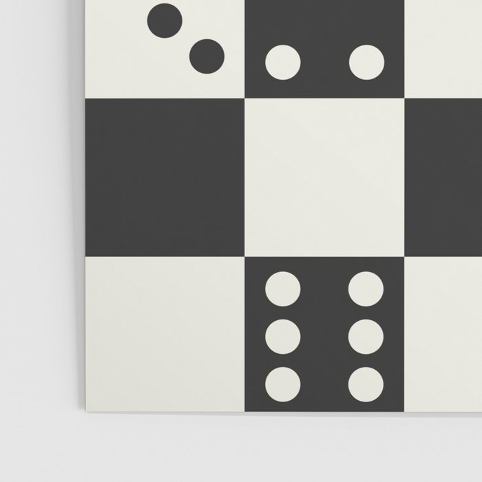 Checkered Dice Pattern (Creamy Milk & Dark Charcoal Color Palette) Poster Gallery Image 3
