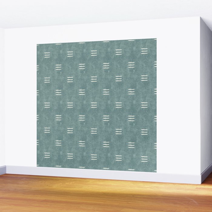triple dash - dusty blue Wall Mural Gallery Image 2