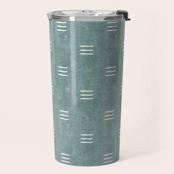 triple dash - dusty blue Travel Mug Gallery Image 2