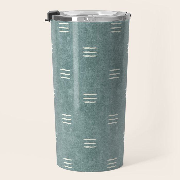 triple dash - dusty blue Travel Mug Gallery Image 3