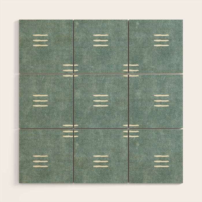 triple dash - dusty blue Wood Wall Art Gallery Image 1