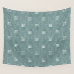 triple dash - dusty blue Wall Tapestry Gallery Image 4