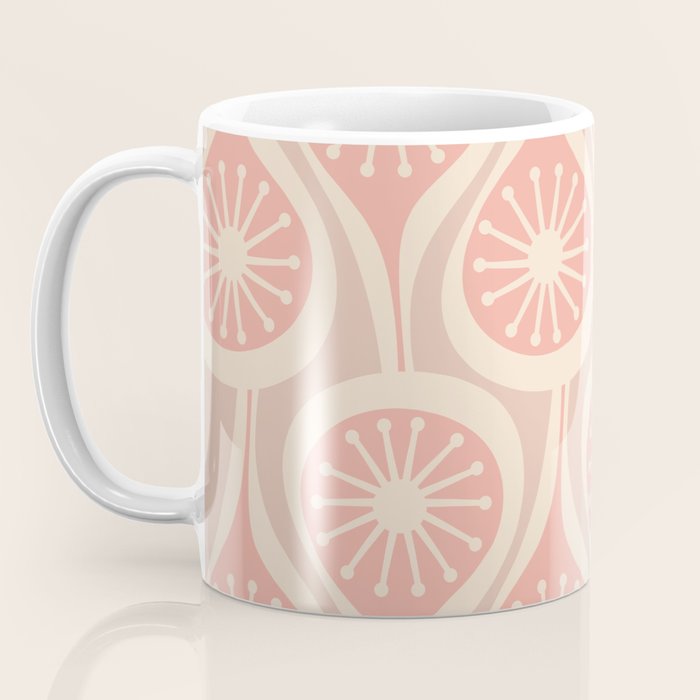 Mid Century Modern Atomic Drops Retro Pattern in Dusky Blush Pink Coffee Mug Gallery Image 3