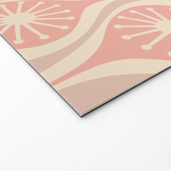 Mid Century Modern Atomic Drops Retro Pattern in Dusky Blush Pink Welcome Mat Gallery Image 2