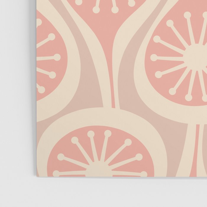 Mid Century Modern Atomic Drops Retro Pattern in Dusky Blush Pink Poster Gallery Image 3