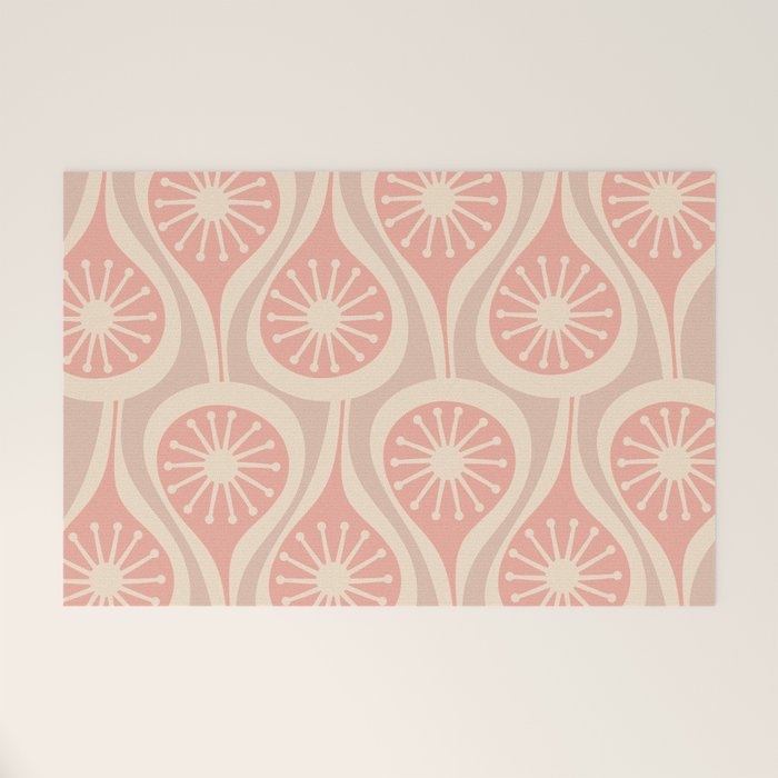 Mid Century Modern Atomic Drops Retro Pattern in Dusky Blush Pink Welcome Mat Gallery Image 1