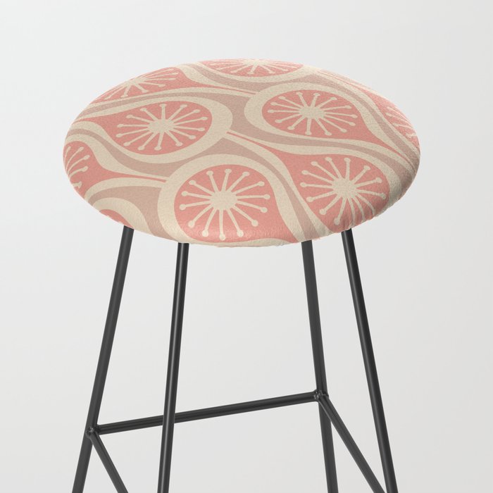 Mid Century Modern Atomic Drops Retro Pattern in Dusky Blush Pink Stool Gallery Image 2