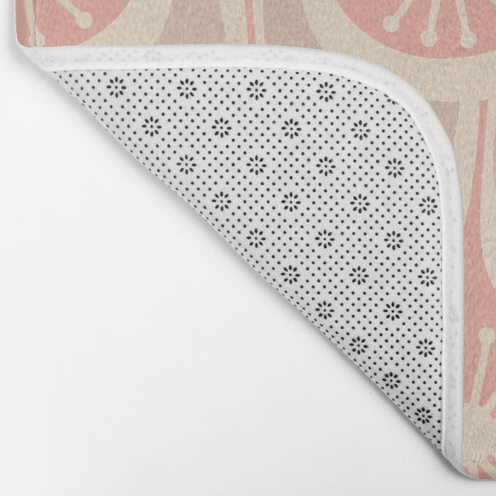 Mid Century Modern Atomic Drops Retro Pattern in Dusky Blush Pink Bath Mat Gallery Image 2