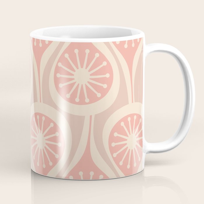 Mid Century Modern Atomic Drops Retro Pattern in Dusky Blush Pink Coffee Mug Gallery Image 1
