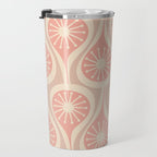Mid Century Modern Atomic Drops Retro Pattern in Dusky Blush Pink Travel Mug Gallery Image 3